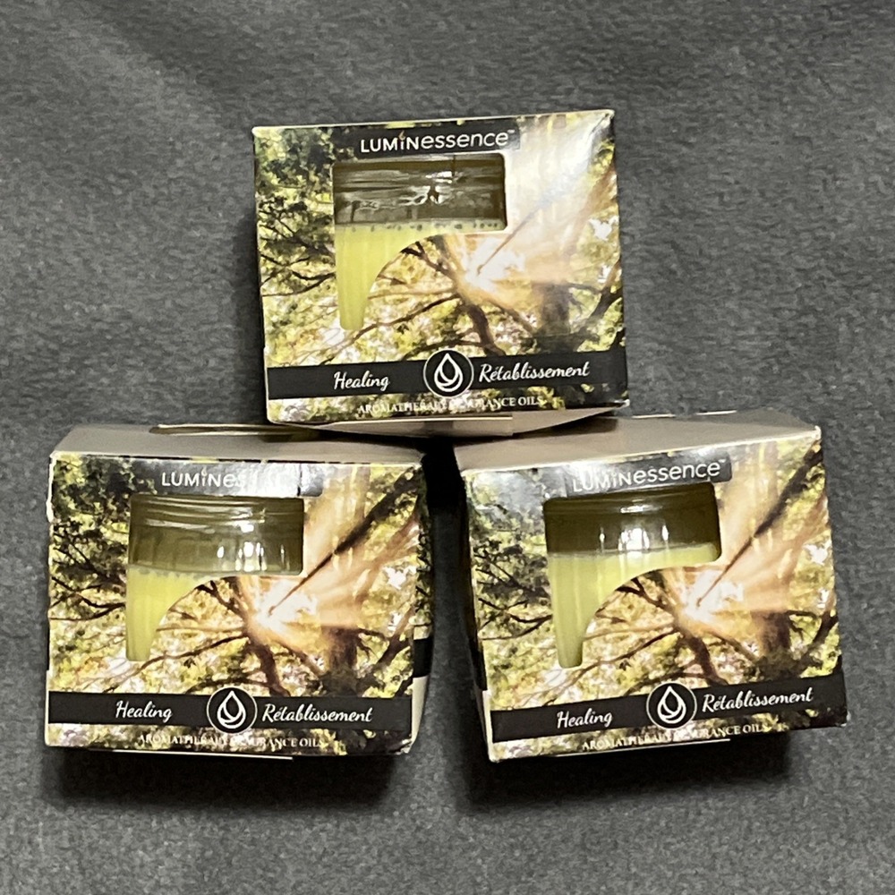 Set/3 Luminessence Yellow Healing Aromatherapy Scented Candle 3 Oz.